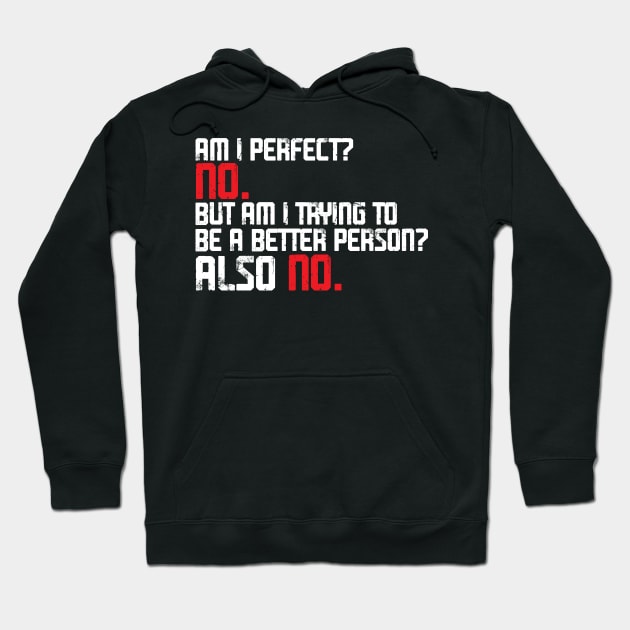 Am I Perfect? No. Am I Trying To Be A Better Person? Also No. Hoodie by yassinnox